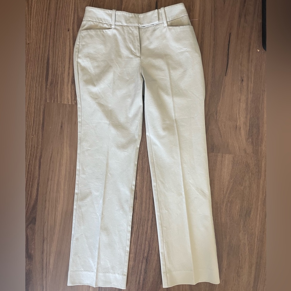 Talbots signature straight beige, pleated, trouser pants. Size 2